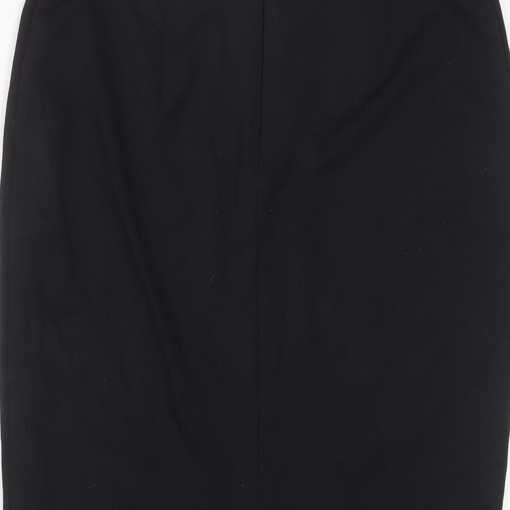 Limited Collection Womens Black Viscose A-Line Skirt Size 6 Zip
