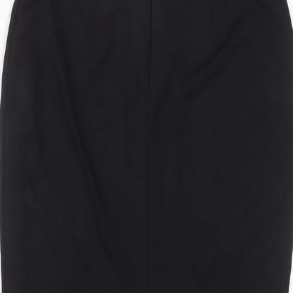 Limited Collection Womens Black Viscose A-Line Skirt Size 6 Zip