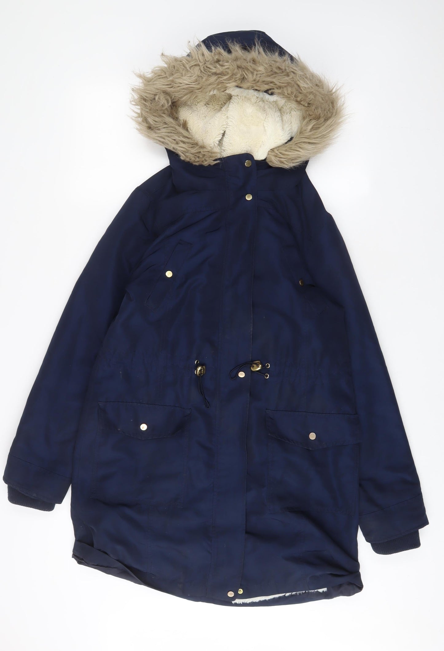 Womens UK Size S Oasis Blue Parka Coat