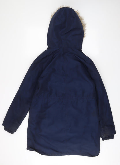 Womens UK Size S Oasis Blue Parka Coat