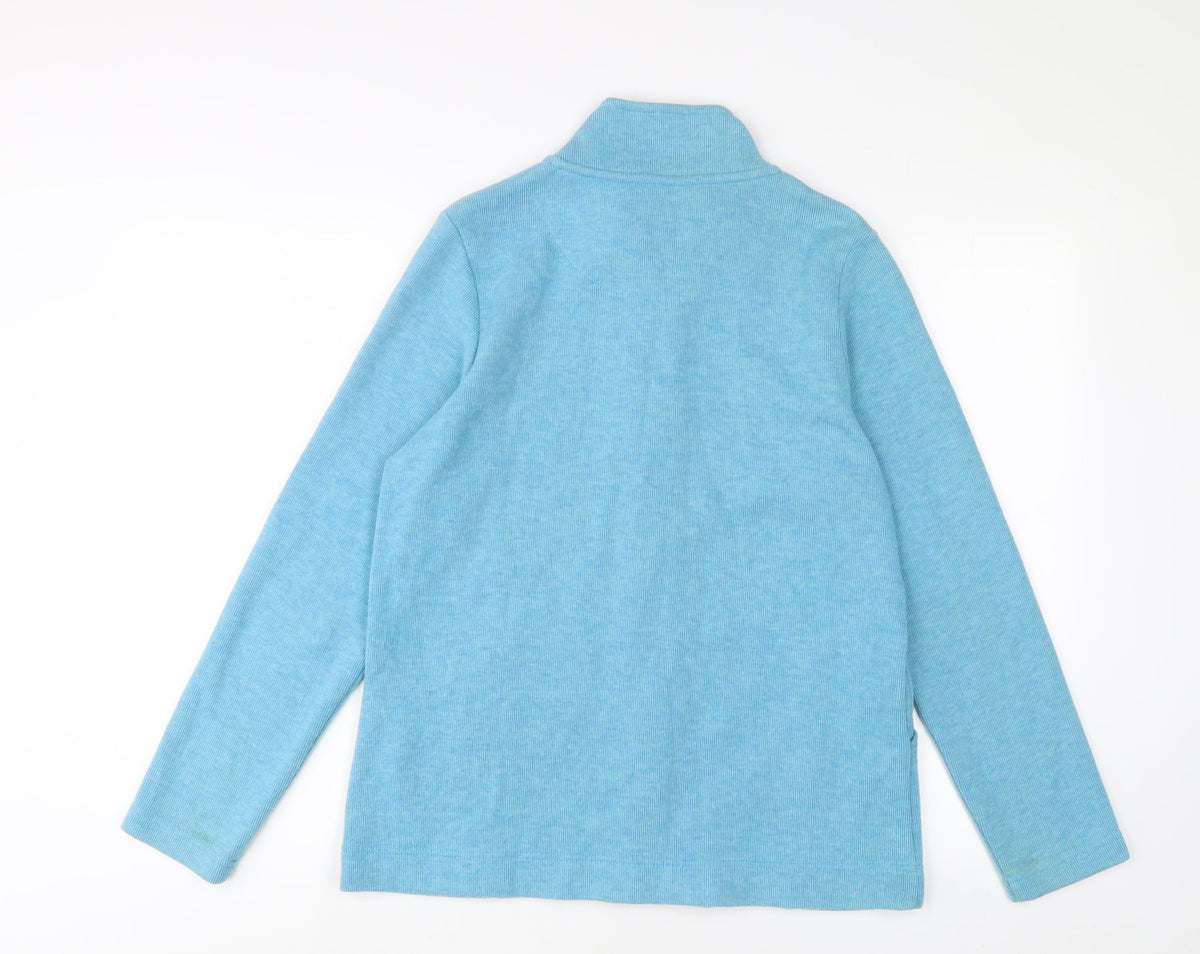 Dash Womens Blue Cotton Full Zip Sweatshirt Size 14 Zip