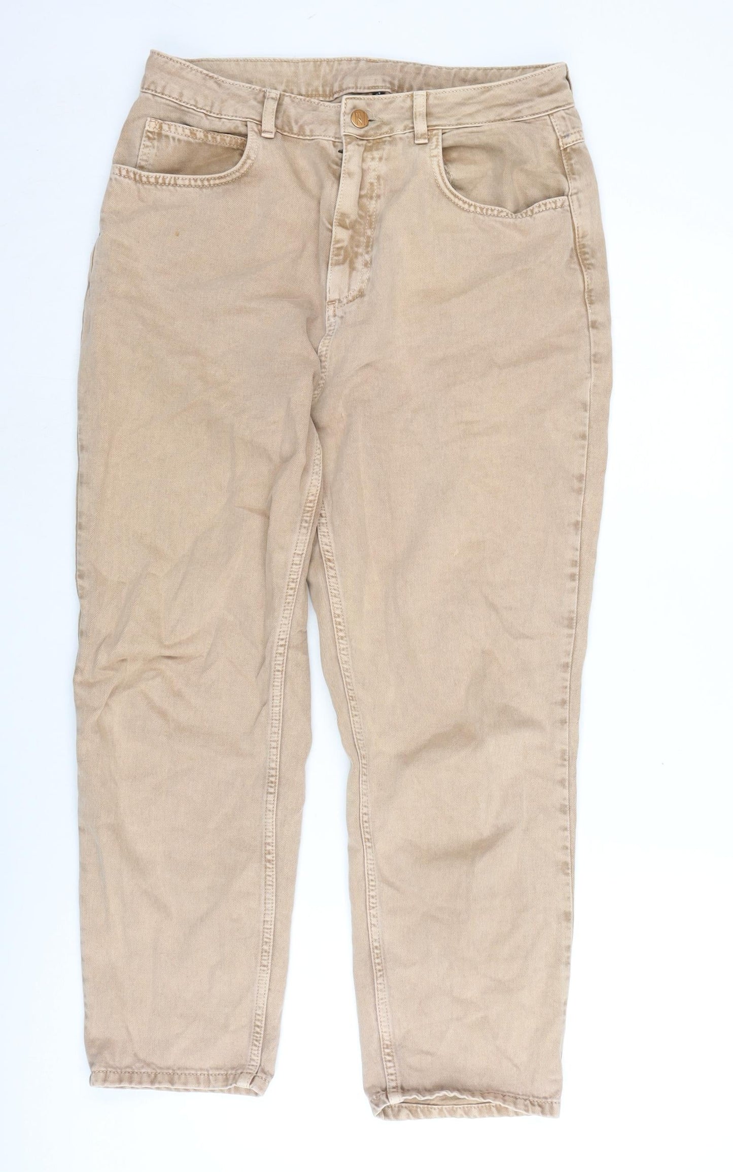 Reclaimed Vintage Womens Brown Cotton Straight Jeans Size 30 in L32 in Regular Zip - Vintage