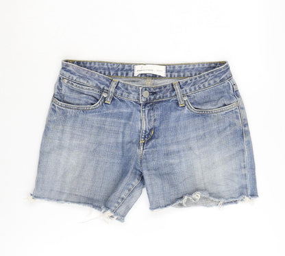 Paper Denim & Cloth Womens Blue Cotton Cut-Off Shorts Size 30 in L5 in Regular Zip