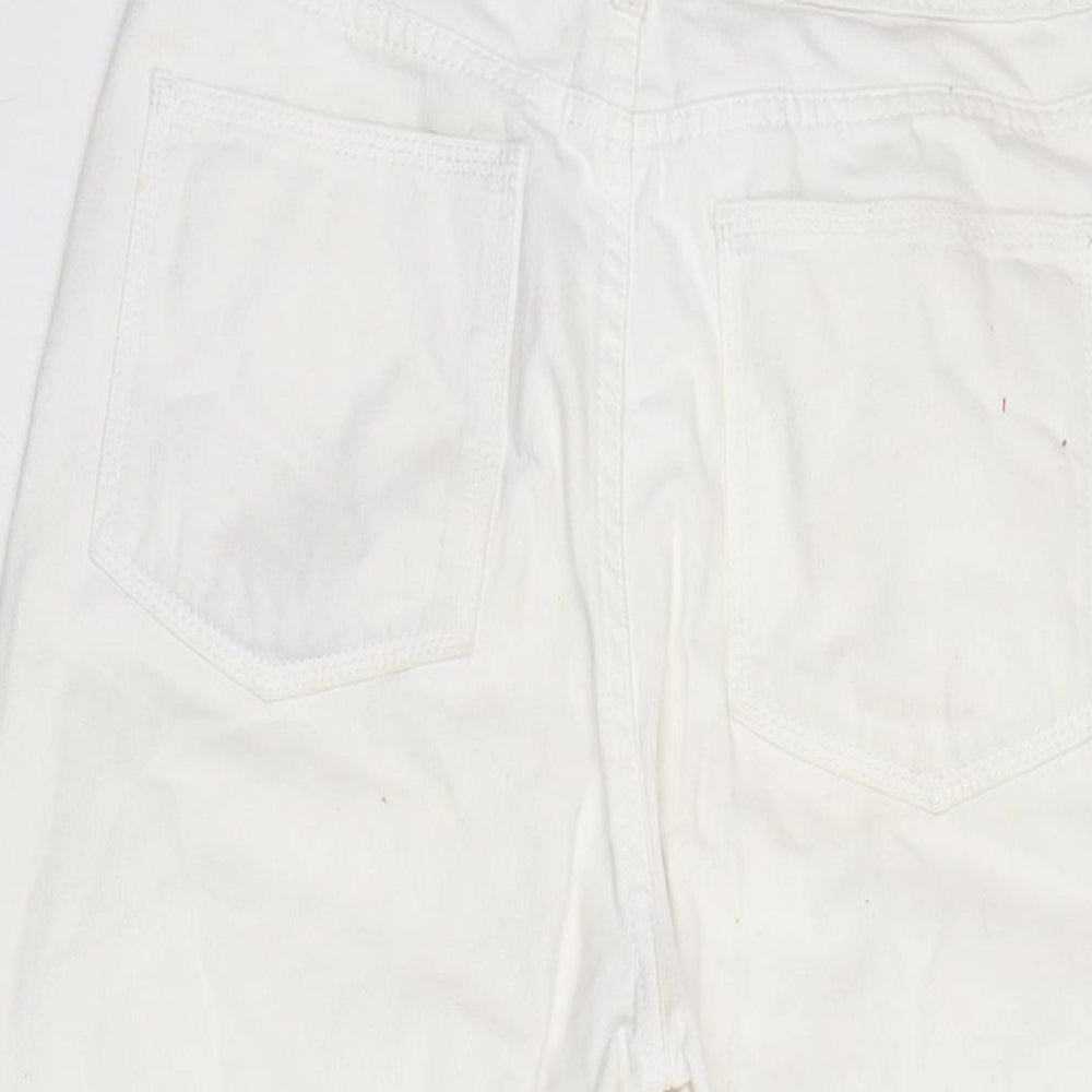 Topshop Womens White Cotton Blend Flared Jeans Size 26 in L32 in Regular Zip