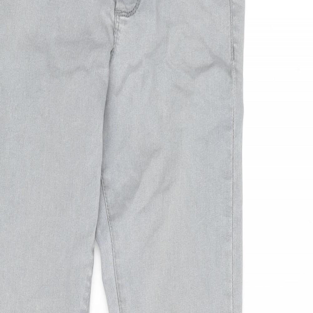 Miss Selfridge Womens Grey Cotton Straight Jeans Size 4 L29 in Regular Zip