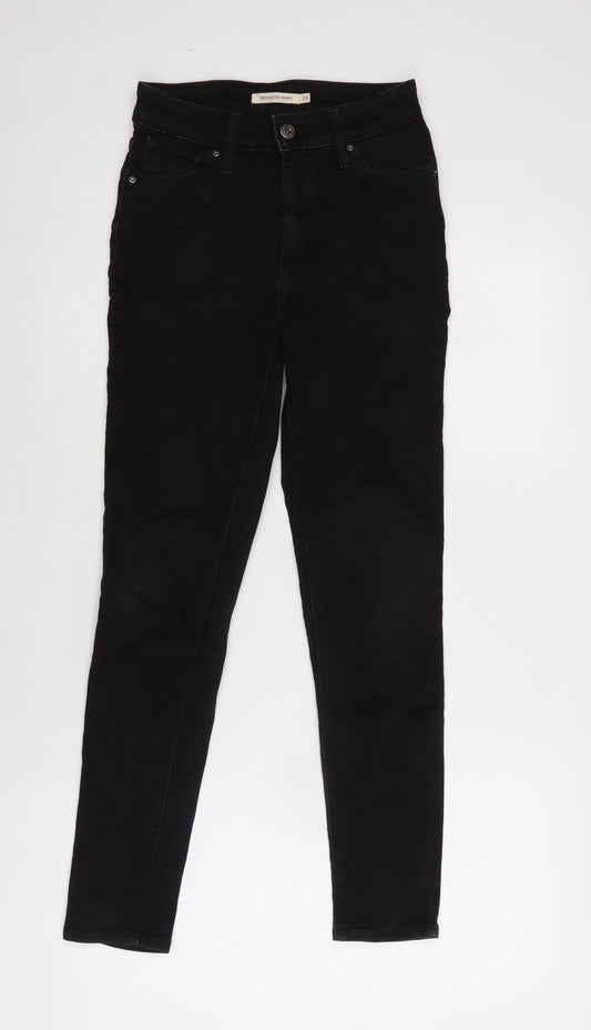 Levi's Womens Black Cotton Straight Jeans Size 24 in L27 in Regular Zip
