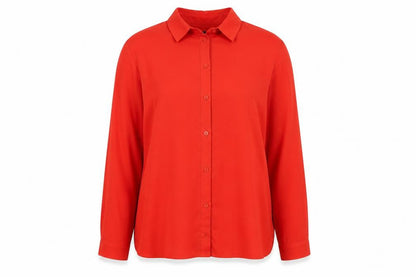 Dorothy Perkins Womens Red Polyester Basic Button-Up Size 14 Collared