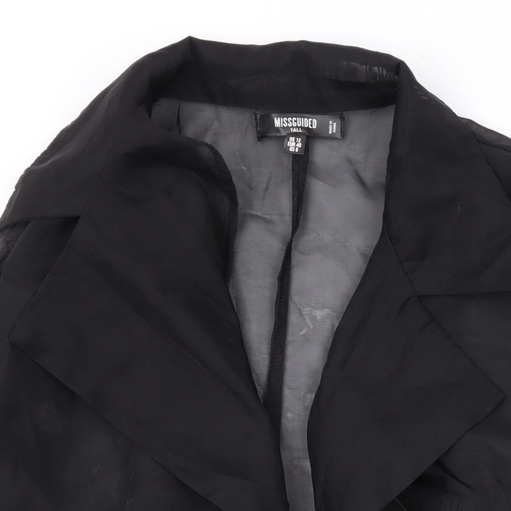 Womens UK Size 12 Missguided Black Basic Blouse