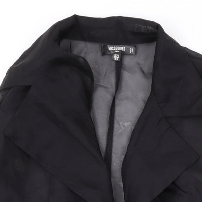 Womens UK Size 12 Missguided Black Basic Blouse