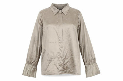 Damart Womens Gold Polyester Basic Button-Up Size 12 Collared