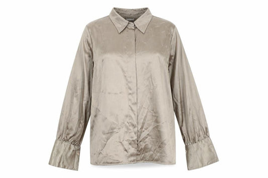 Damart Womens Gold Polyester Basic Button-Up Size 12 Collared