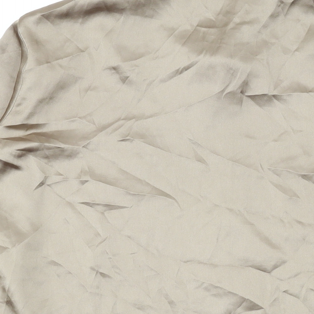 Damart Womens Gold Polyester Basic Button-Up Size 12 Collared