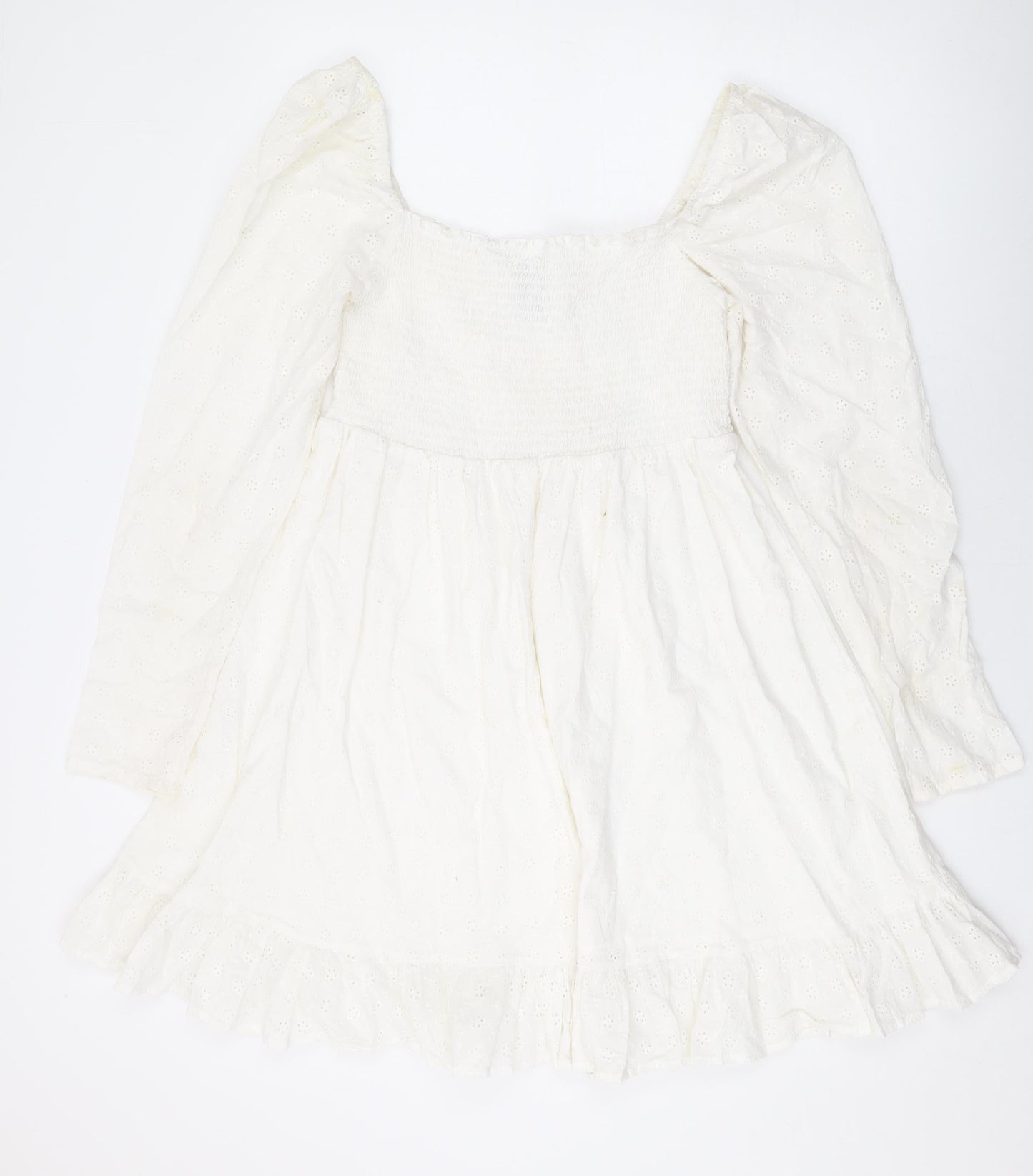 COLLUSION Womens White Cotton A-Line Size 14 Sweetheart Pullover