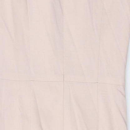 Autograph Womens Pink Viscose A-Line Size 10 Round Neck Zip