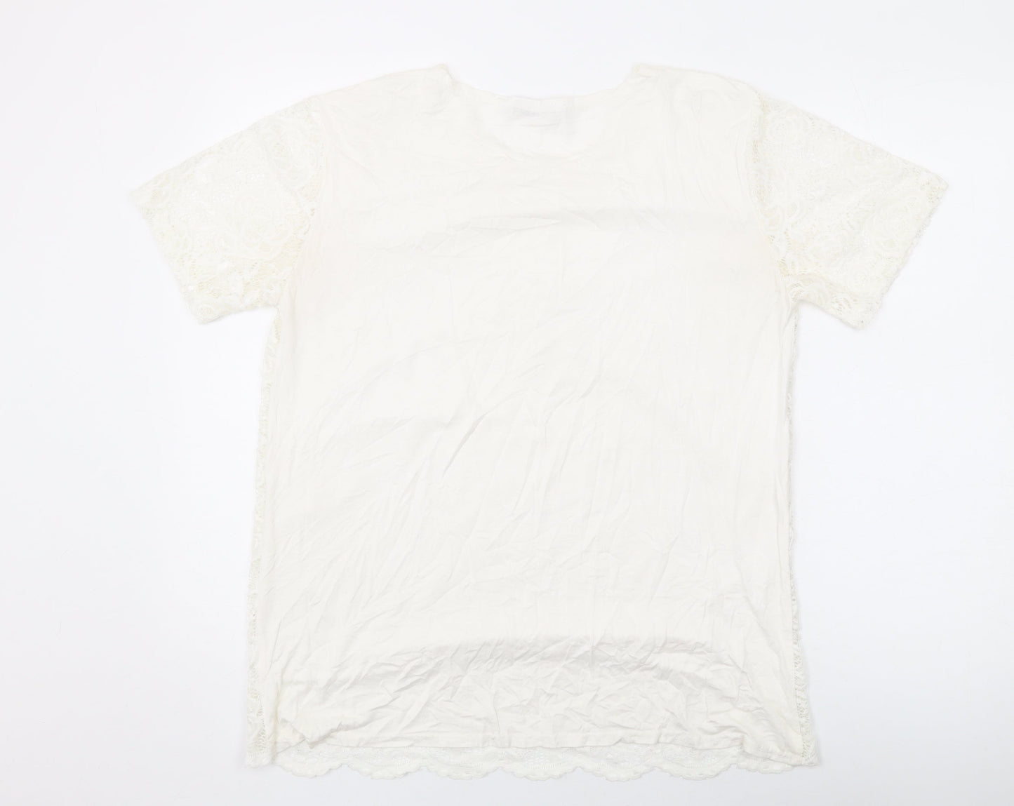 Womens UK Size L Yue Sheng White Basic T-Shirt