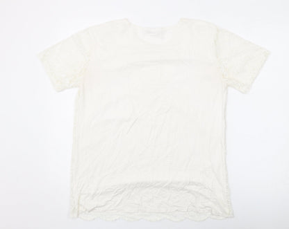Womens UK Size L Yue Sheng White Basic T-Shirt