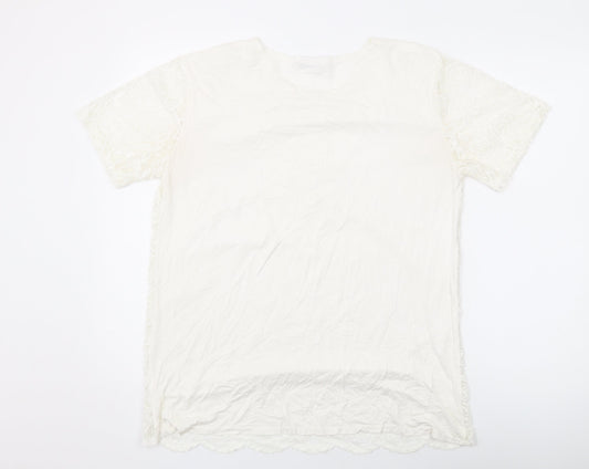 Womens UK Size L Yue Sheng White Basic T-Shirt