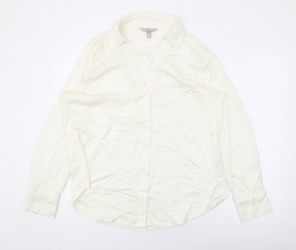 Womens UK Size L H&M Ivory Basic Button-Up