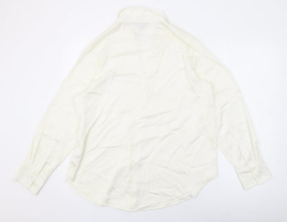 Womens UK Size L H&M Ivory Basic Button-Up