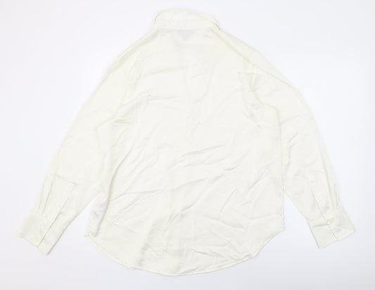 Womens UK Size L H&M Ivory Basic Button-Up
