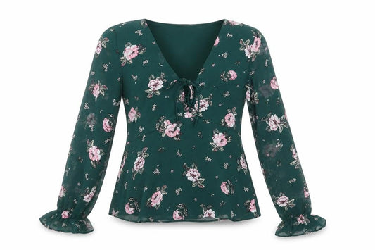 Womens UK Size 8 Divided by H&M Green Basic Blouse