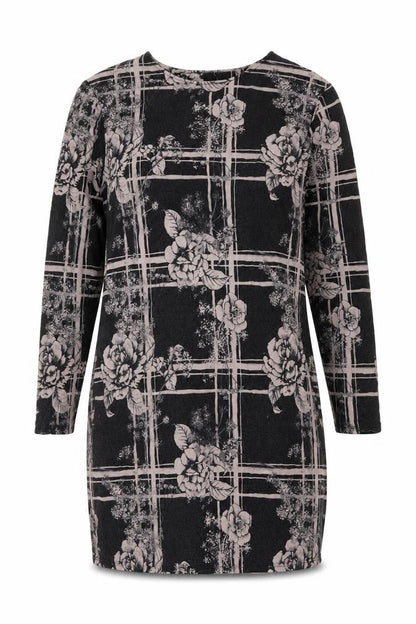 Thought Womens Black Floral Polyester Bodycon Size 14 Scoop Neck Pullover