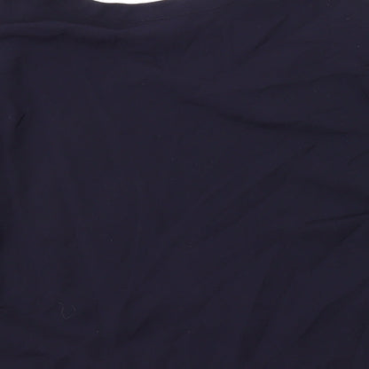 French Connection Womens Blue Polyester Basic Blouse Size S Round Neck