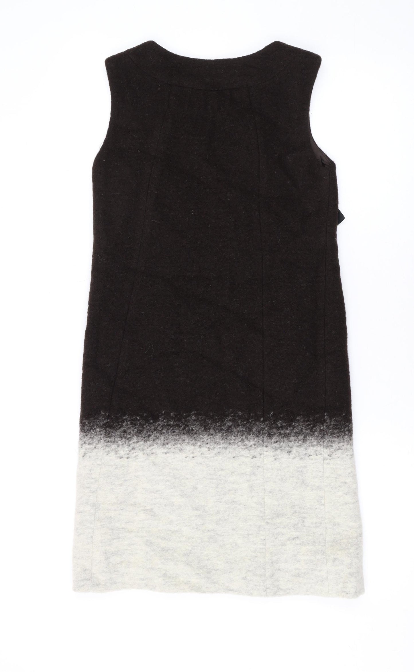 Zara Womens Brown Wool A-Line Size XS Round Neck Zip