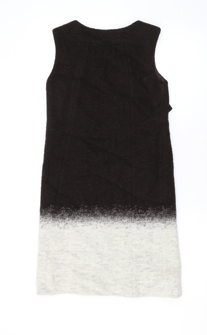 Zara Womens Brown Wool A-Line Size XS Round Neck Zip
