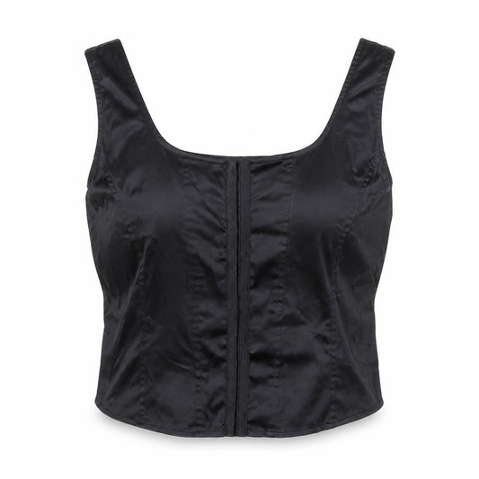 Seven Womens Black Polyester Cropped Tank Size 18 Scoop Neck