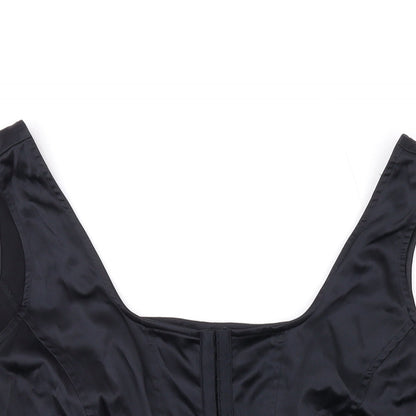 Seven Womens Black Polyester Cropped Tank Size 18 Scoop Neck