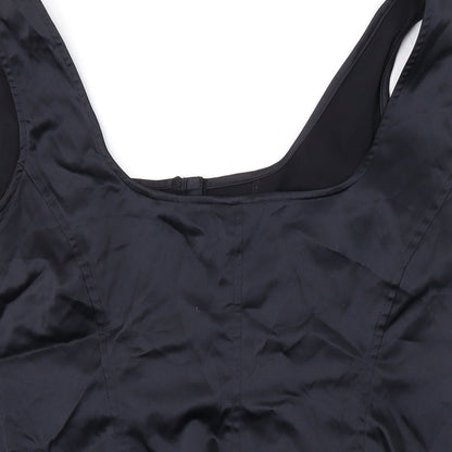 Seven Womens Black Polyester Cropped Tank Size 18 Scoop Neck