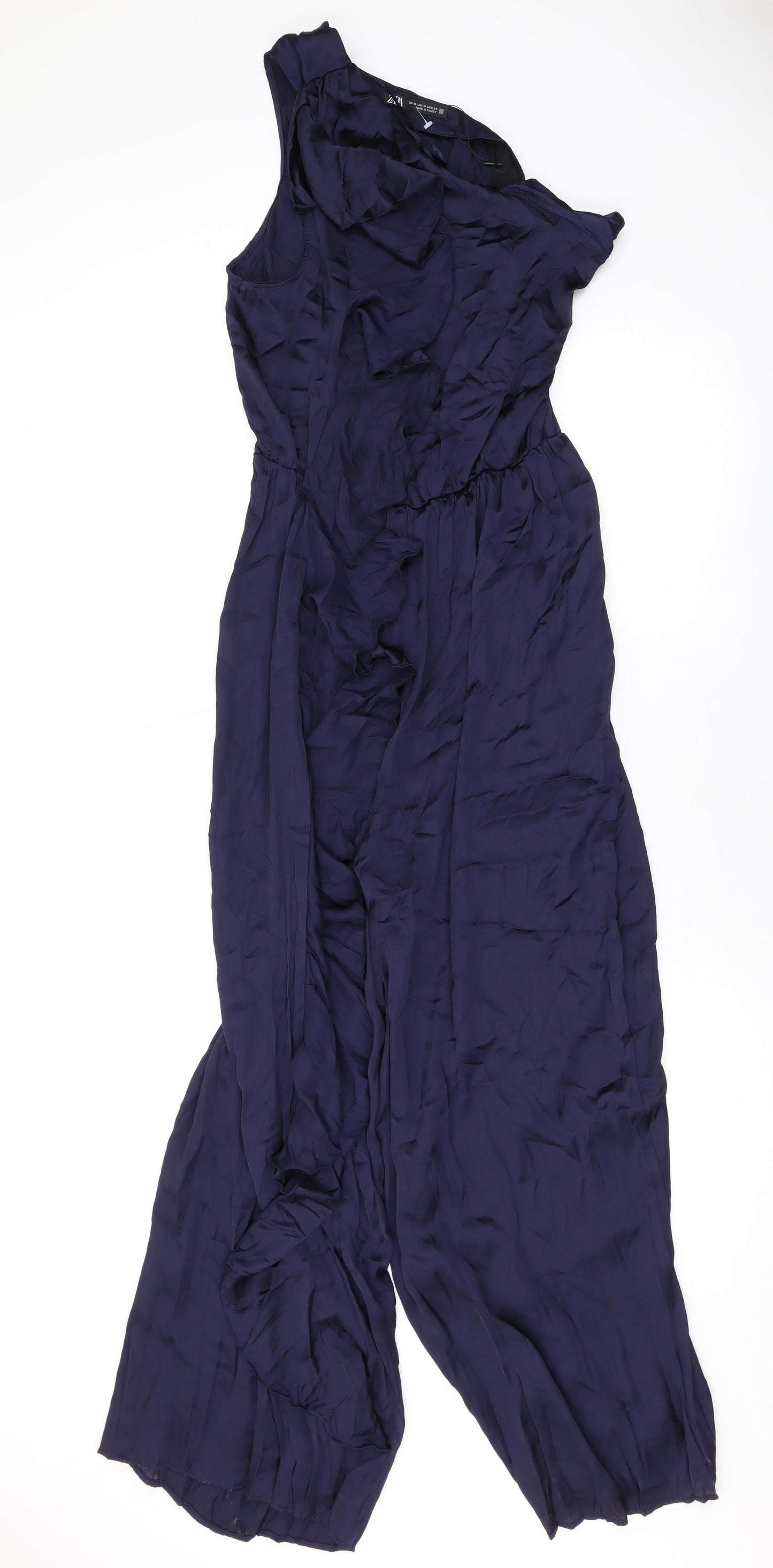 Zara Womens Blue Viscose Jumpsuit One-Piece Size M L26 in Zip