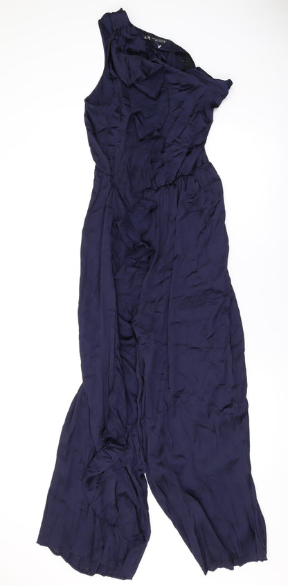 Zara Womens Blue Viscose Jumpsuit One-Piece Size M L26 in Zip