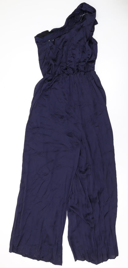 Zara Womens Blue Viscose Jumpsuit One-Piece Size M L26 in Zip
