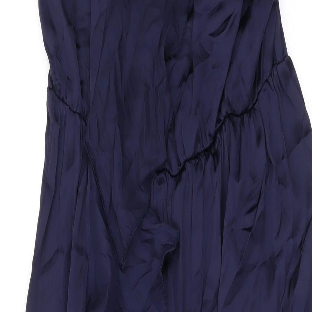 Zara Womens Blue Viscose Jumpsuit One-Piece Size M L26 in Zip