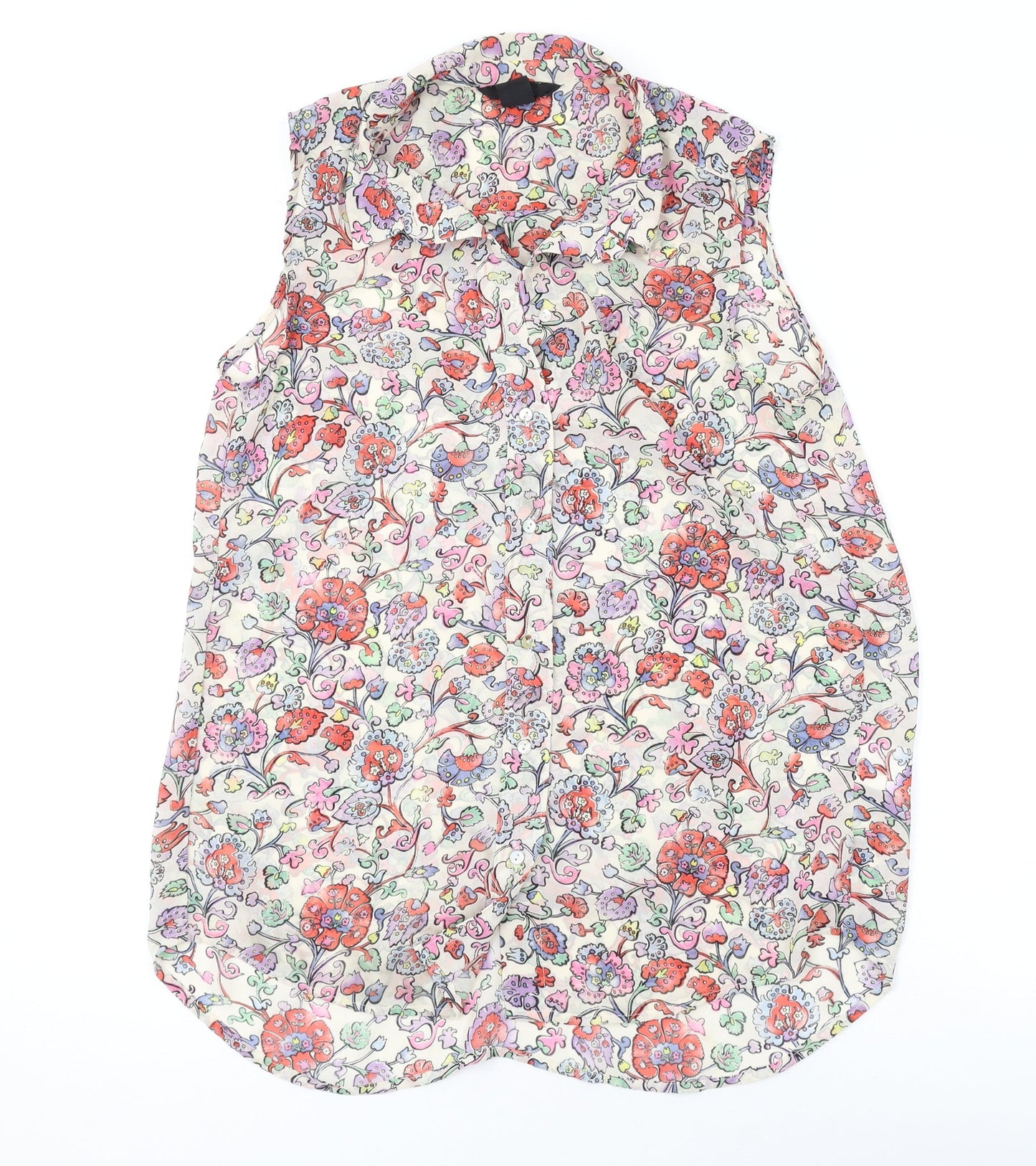 Womens UK Size 4 H&M Multicoloured Basic Blouse