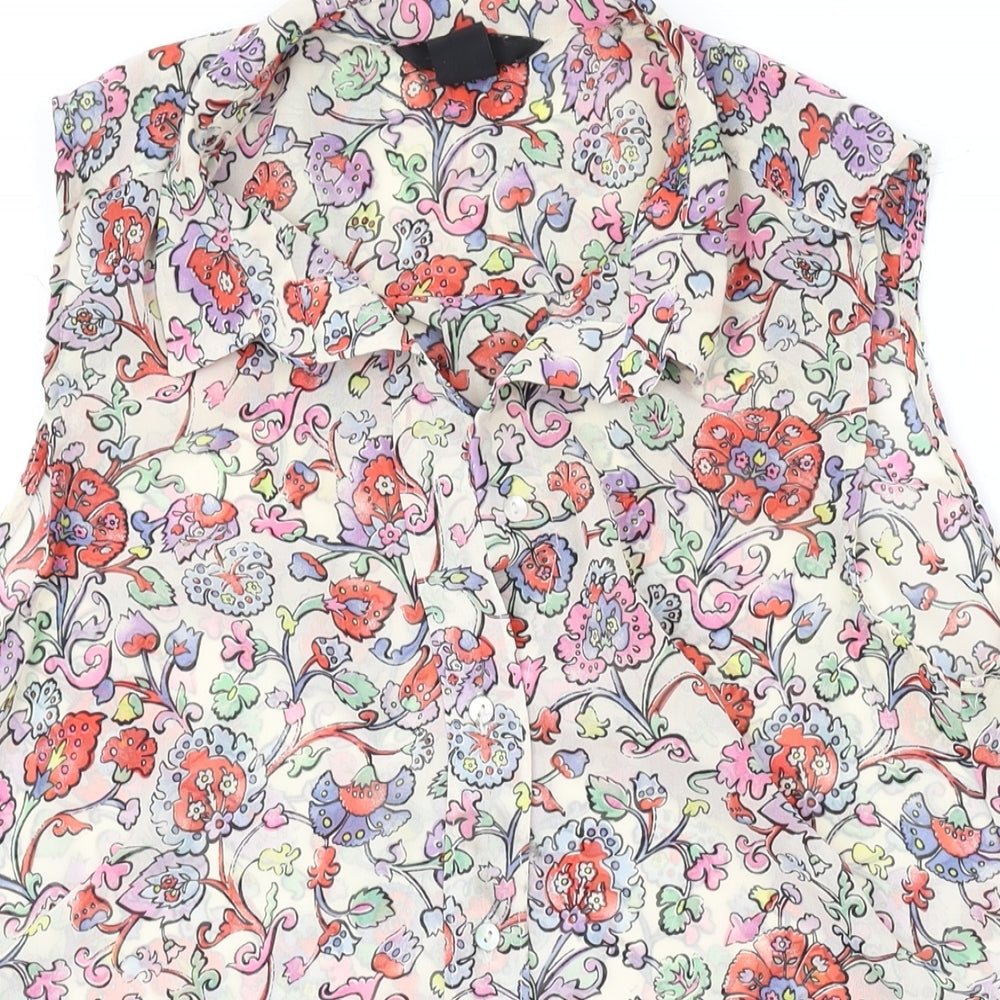Womens UK Size 4 H&M Multicoloured Basic Blouse