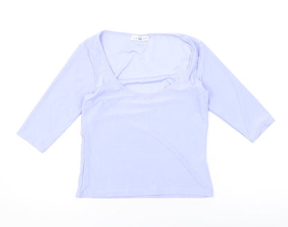 Womens UK Size 12 New Look Blue Basic Blouse