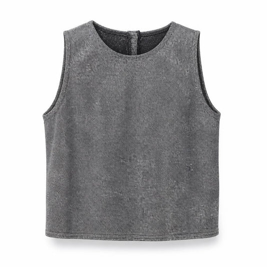 Q'Dos Womens Silver Polyester Basic Tank Size 14 Round Neck