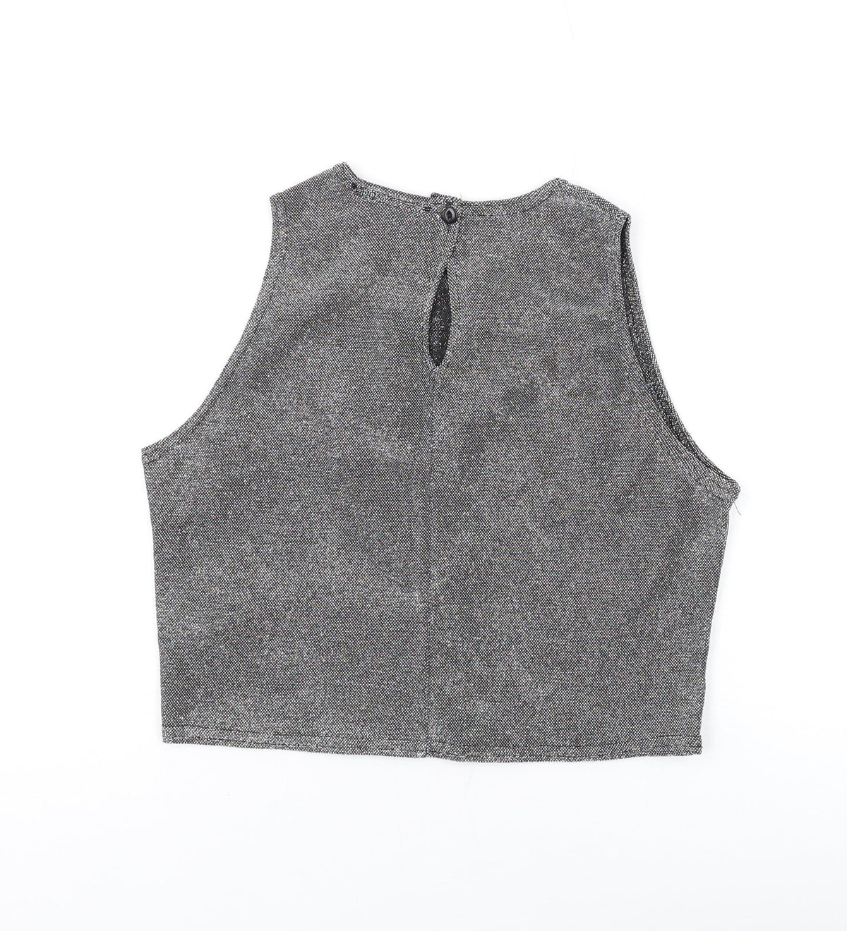 Q'Dos Womens Silver Polyester Basic Tank Size 14 Round Neck