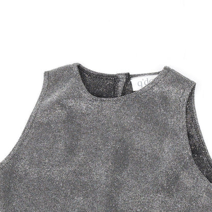 Q'Dos Womens Silver Polyester Basic Tank Size 14 Round Neck