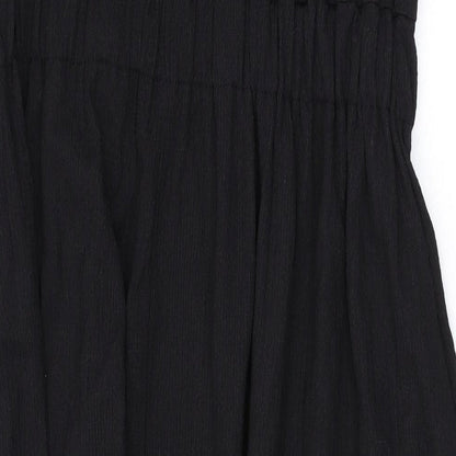 H&M Womens Black Polyester A-Line Size M Square Neck Pullover