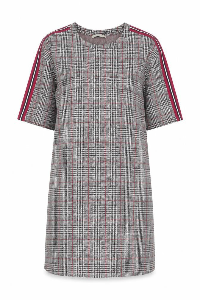 Zara Womens Grey Plaid Polyester A-Line Size M Round Neck Pullover