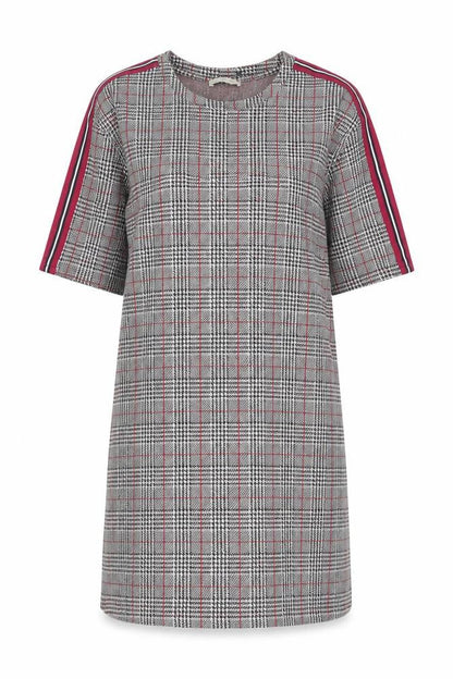 Zara Womens Grey Plaid Polyester A-Line Size M Round Neck Pullover