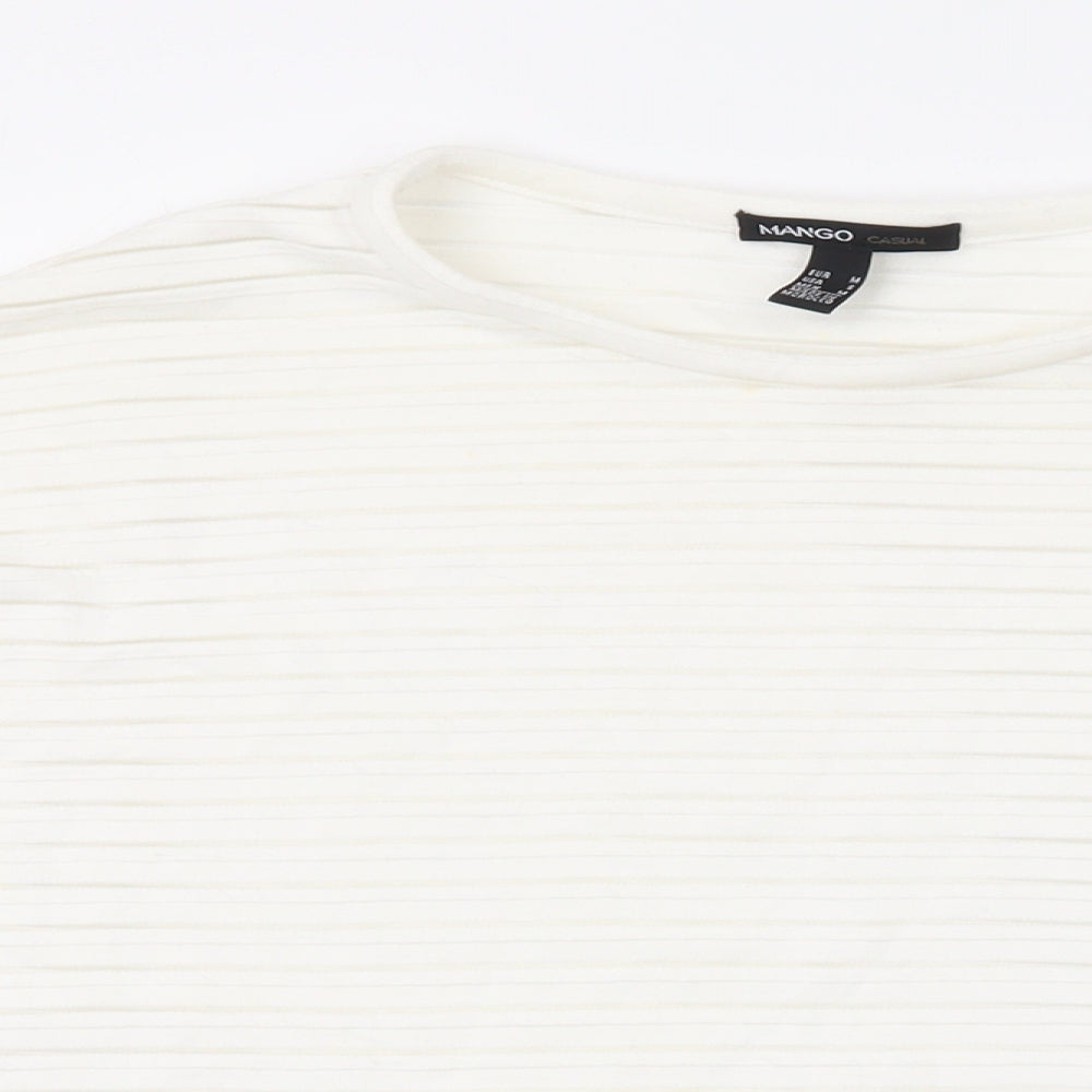 Womens UK Size M Mango White Basic Blouse