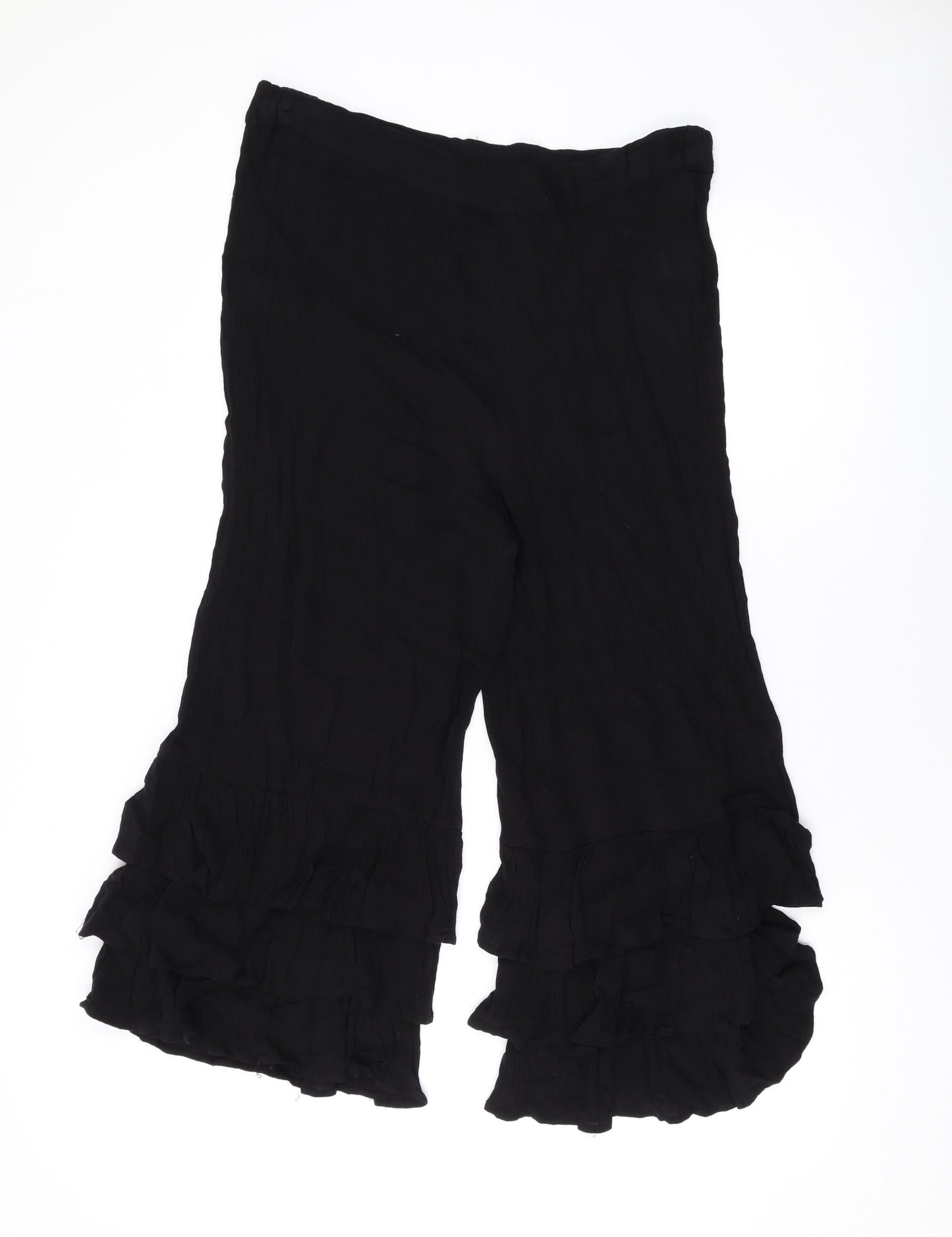 River Island Womens Black Viscose Trousers Size 10 L20 in Regular