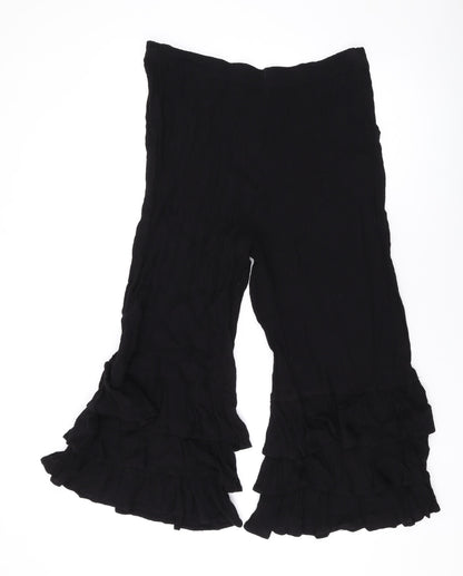 River Island Womens Black Viscose Trousers Size 10 L20 in Regular