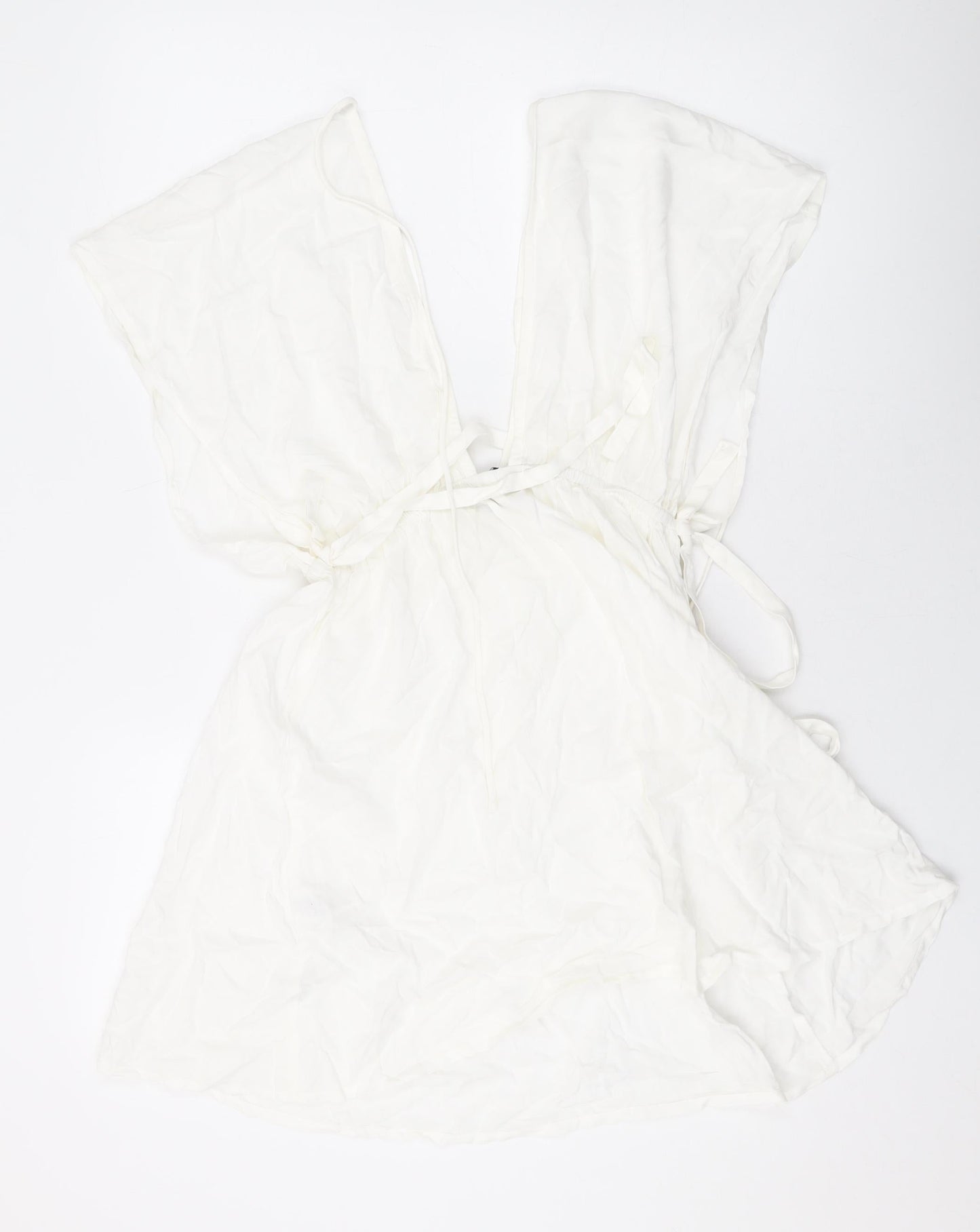ASOS Womens White Viscose Mini Size 6 V-Neck Pullover