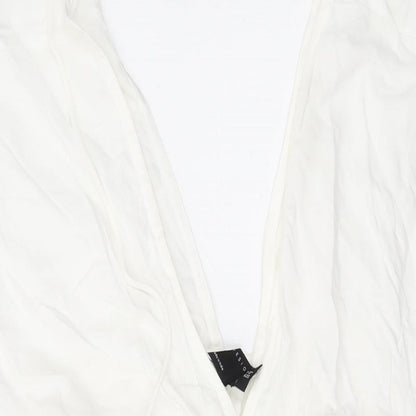 ASOS Womens White Viscose Mini Size 6 V-Neck Pullover